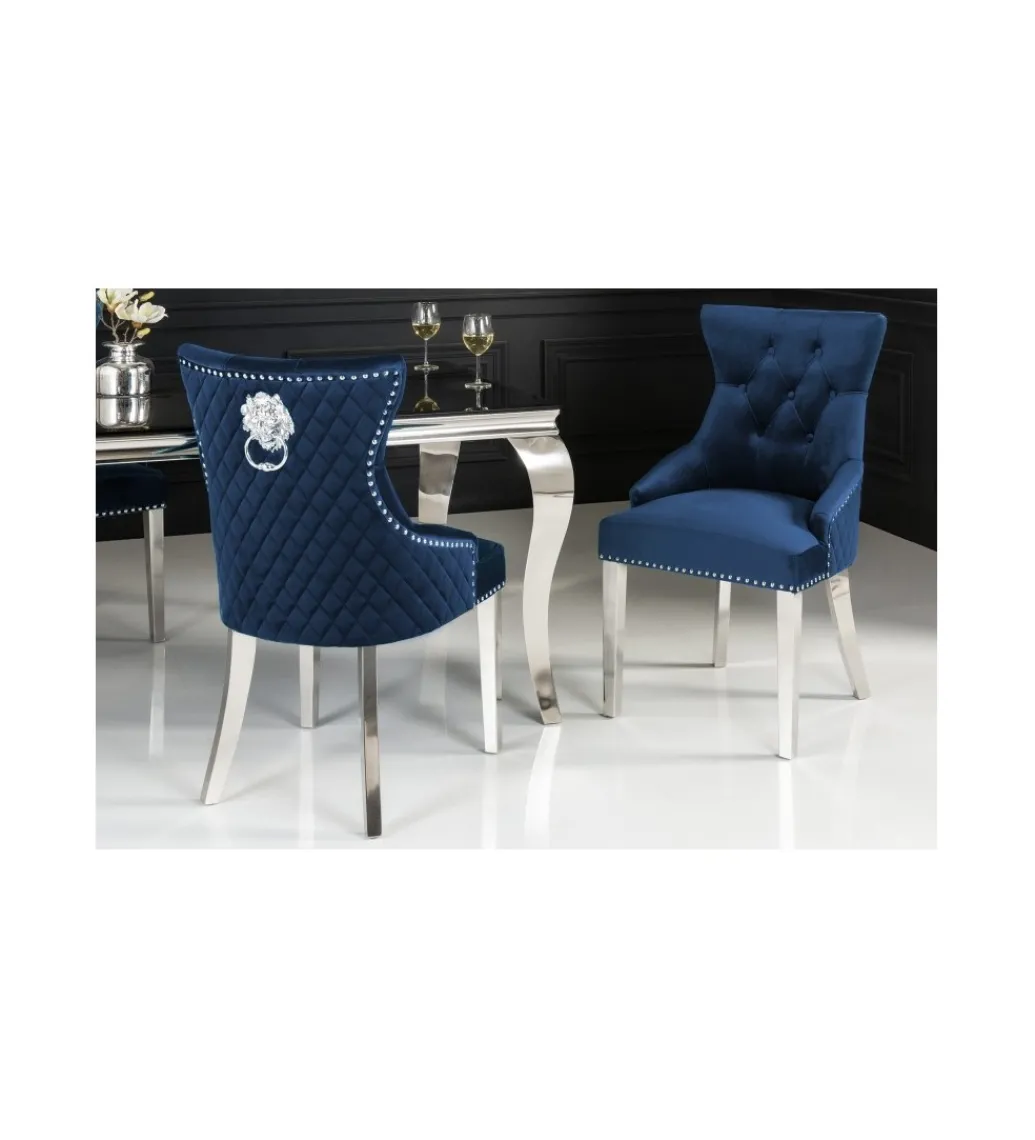 Krzesło OXANA Modern Barock niebieskie*Invicta Interior New