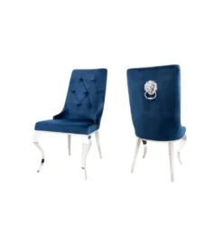 Krzesło OXANA Modern Barock z kołatką niebieskie*Invicta Interior Discount
