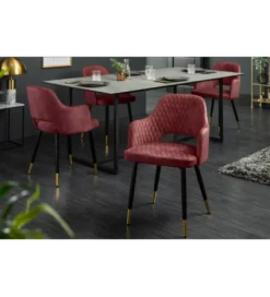 Krzesło Paris Velvet czerwono bordowe*Invicta Interior Discount