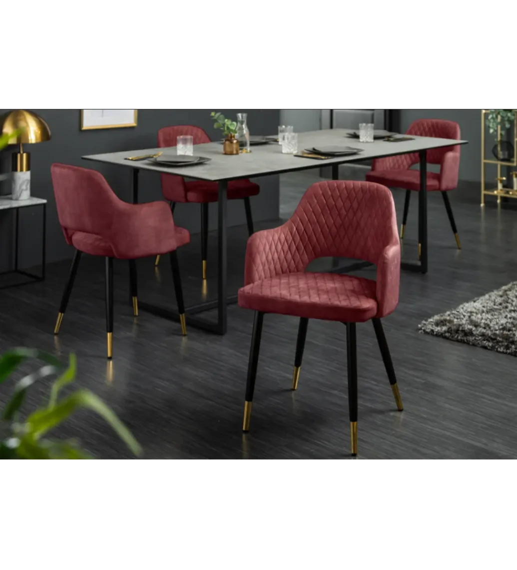 Krzesło Paris Velvet czerwono bordowe*Invicta Interior Discount