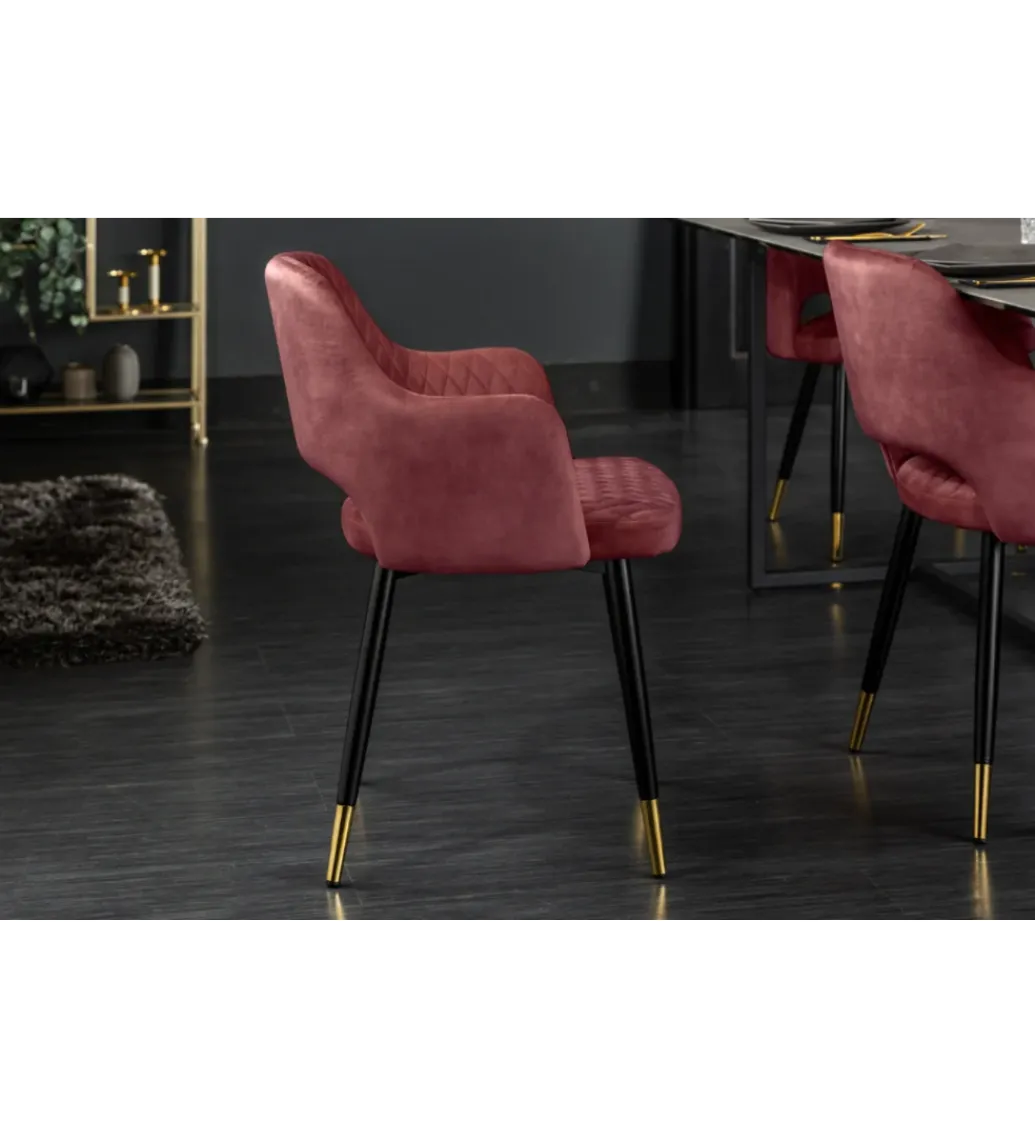 Krzesło Paris Velvet czerwono bordowe*Invicta Interior Discount