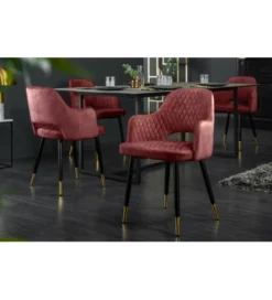 Krzesło Paris Velvet czerwono bordowe*Invicta Interior Discount