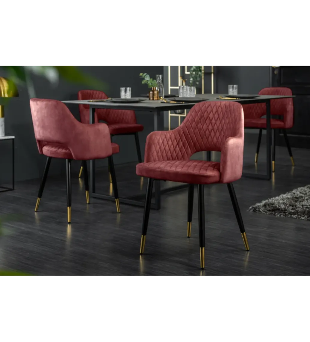 Krzesło Paris Velvet czerwono bordowe*Invicta Interior Discount