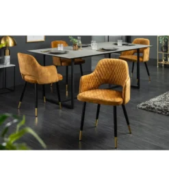 Krzesło PARIS velvet musztardowy*Invicta Interior Clearance