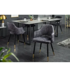 Krzesło Paris Velvet Szare*Invicta Interior Hot