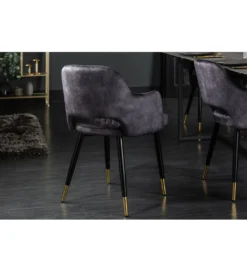 Krzesło Paris Velvet Szare*Invicta Interior Hot