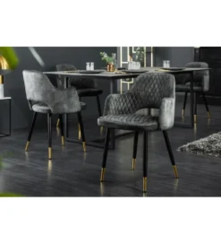 Krzesło Paris Velvet szaro zielone*Invicta Interior Sale