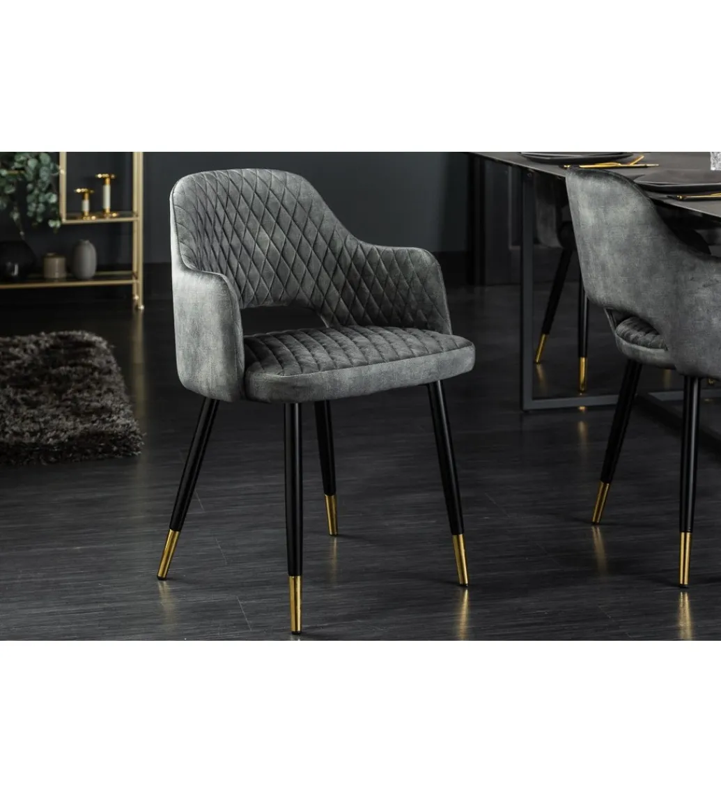 Krzesło Paris Velvet szaro zielone*Invicta Interior Best