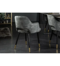Krzesło Paris Velvet szaro zielone*Invicta Interior Best