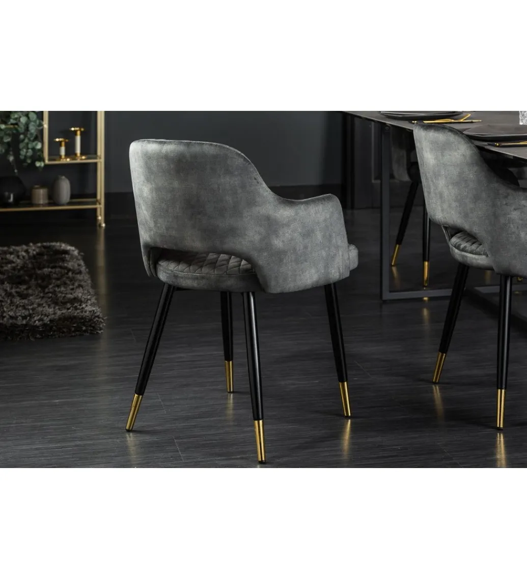 Krzesło Paris Velvet szaro zielone*Invicta Interior Best