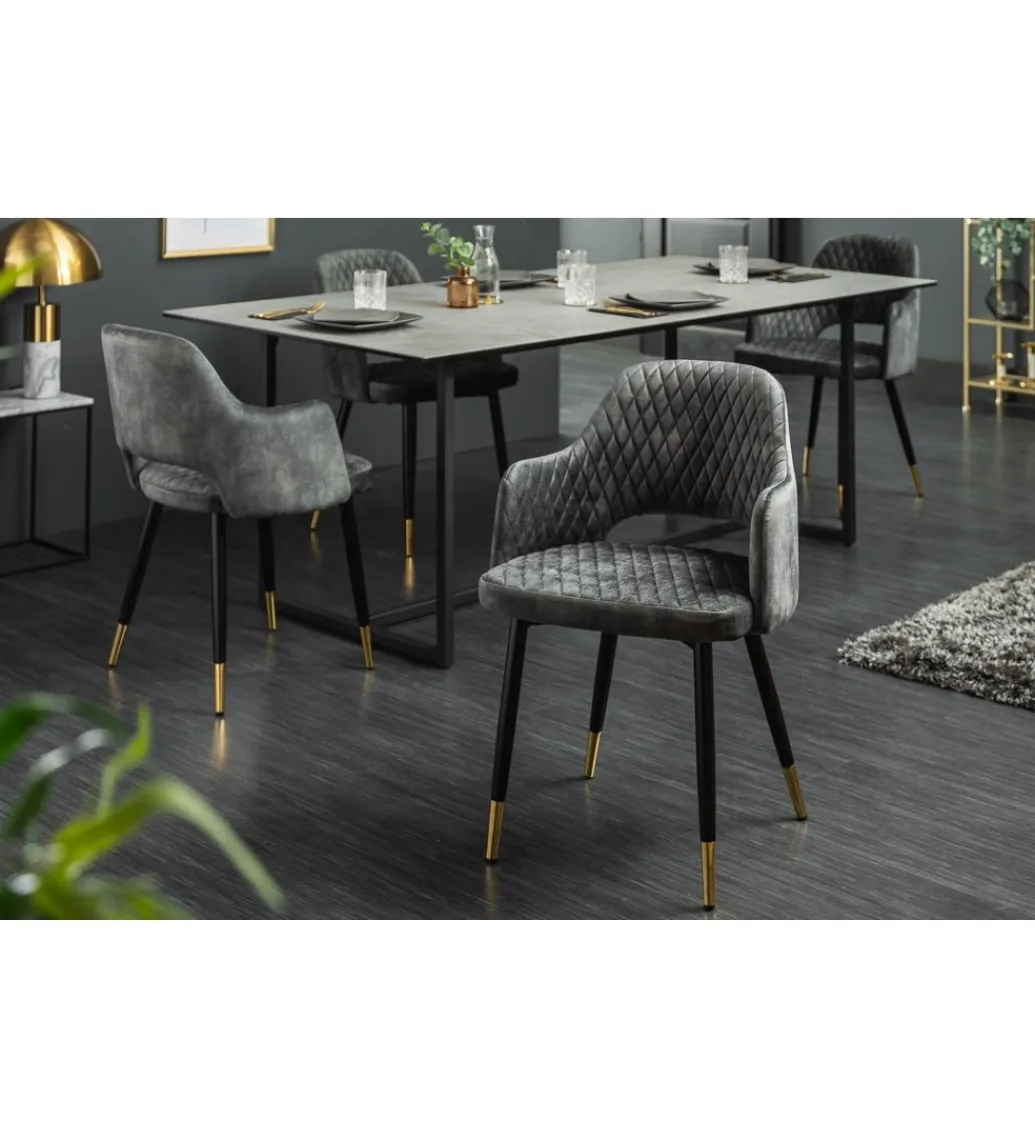 Krzesło Paris Velvet szaro zielone*Invicta Interior Best
