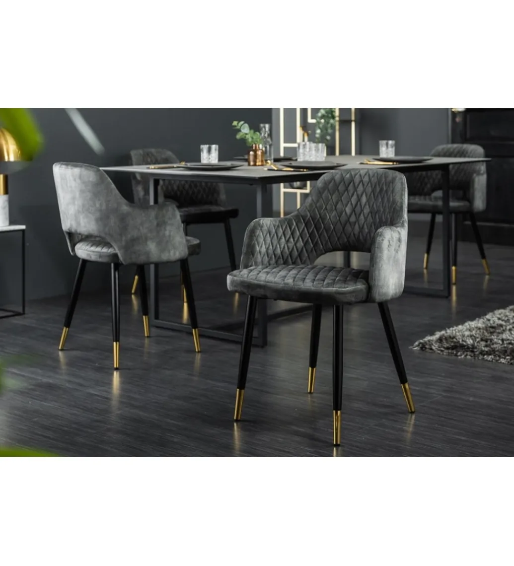 Krzesło Paris Velvet szaro zielone*Invicta Interior Best