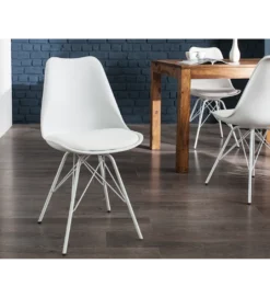 Krzesło Rufo Scandinavia Retro Białe*Invicta Interior