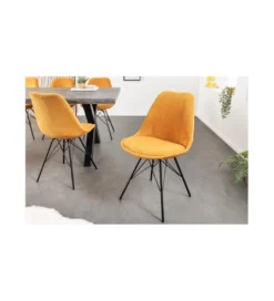 Krzesło RUFO sztruks musztardowo-żółte*Invicta Interior Hot