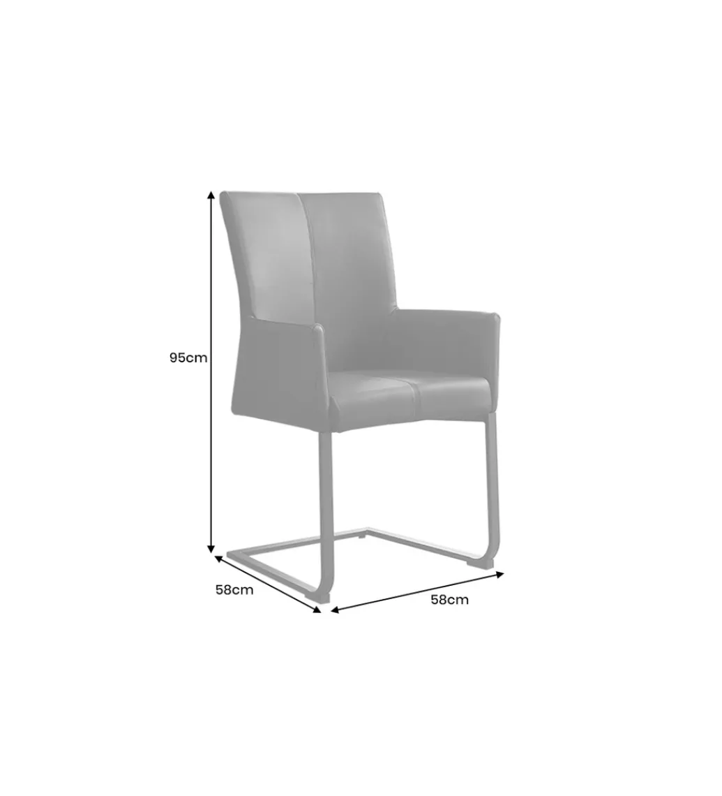 Krzesło SAMSON z podłokietnikami skóra naturalna w kolorze taupe*Invicta Interior Outlet