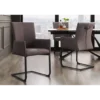 Krzesło SAMSON z podłokietnikami skóra taupe*Invicta Interior Discount