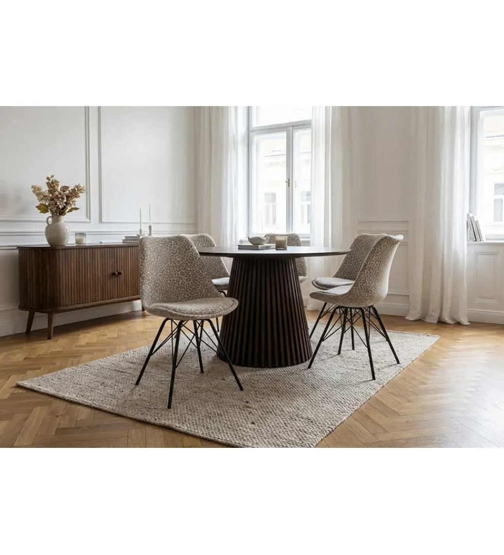Krzesło SCANDINAVIA 86 cm śnieżna panterka beżowo szara*Invicta Interior Clearance