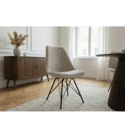 Krzesło SCANDINAVIA 86 cm śnieżna panterka beżowo szara*Invicta Interior Clearance
