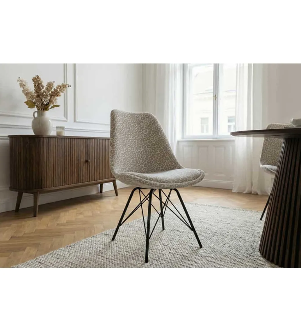 Krzesło SCANDINAVIA 86 cm śnieżna panterka beżowo szara*Invicta Interior Clearance