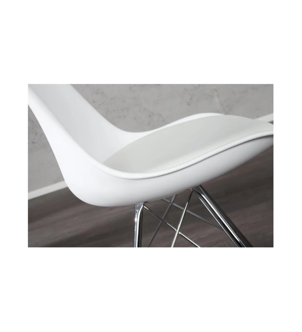 Krzesło Scandinavia Retro Białe*Invicta Interior Clearance