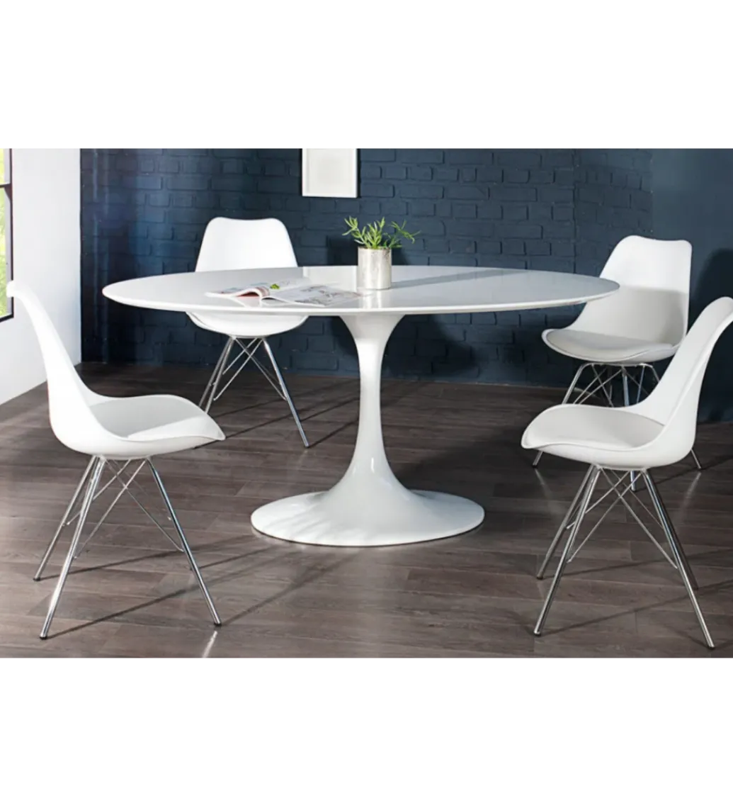 Krzesło Scandinavia Retro Białe*Invicta Interior Clearance