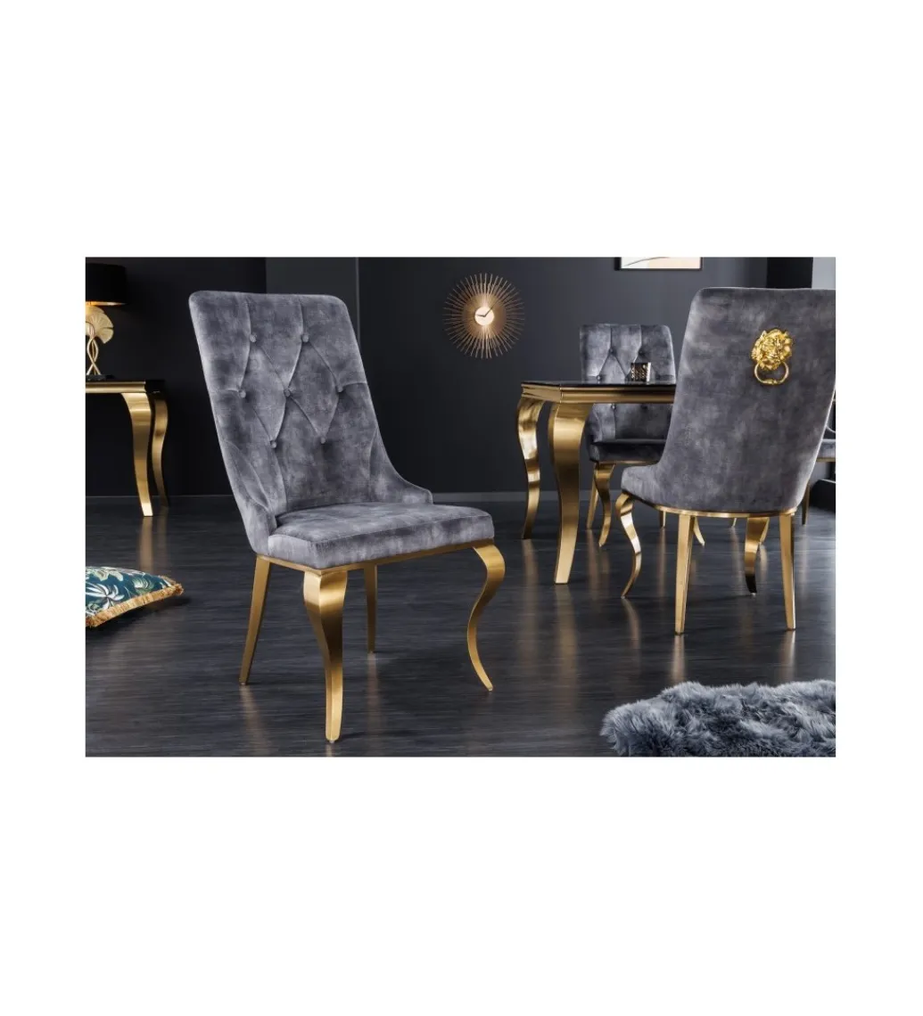 Krzesło TRENTINO LEW Modern Barock szare*Invicta Interior Hot