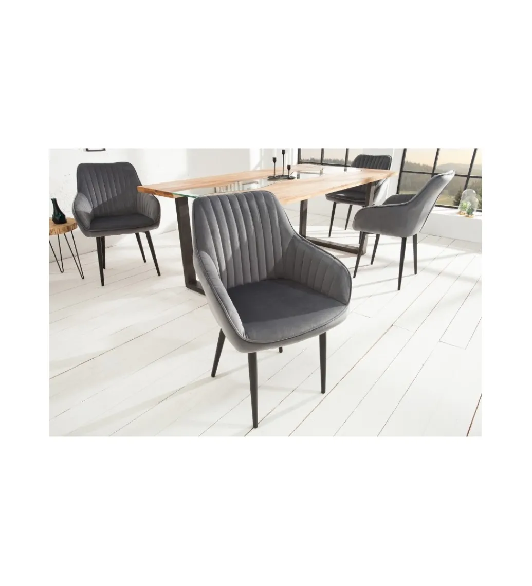 Krzesło Turin Srebrno Szare*Invicta Interior Discount