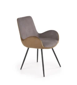 Krzesło VERNON brązowe z szarym siedziskiem*Halmar Hot