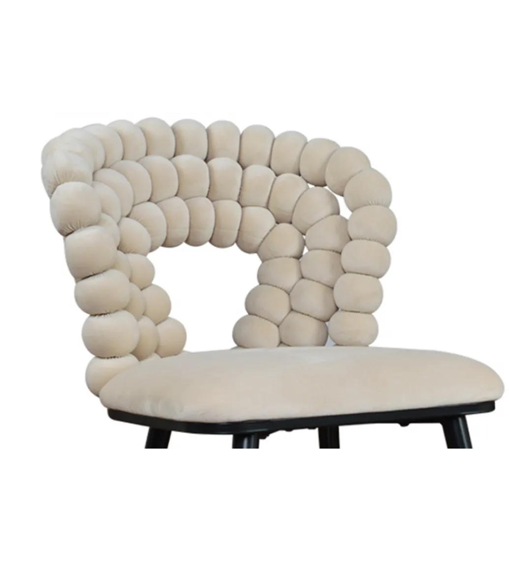 Krzesło Zeenova jasny beż bublle kulki*DAS Polski Design Outlet