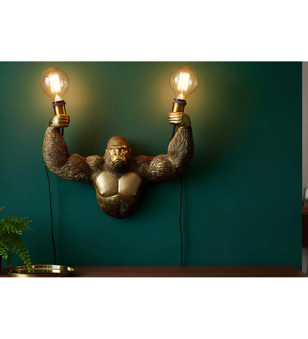 Lampa ścienna KING APE 50 cm złota*Invicta Interior Clearance