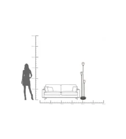 Lampa podłogowa AL CAPONE TRE 175 cm czarne*KDesign