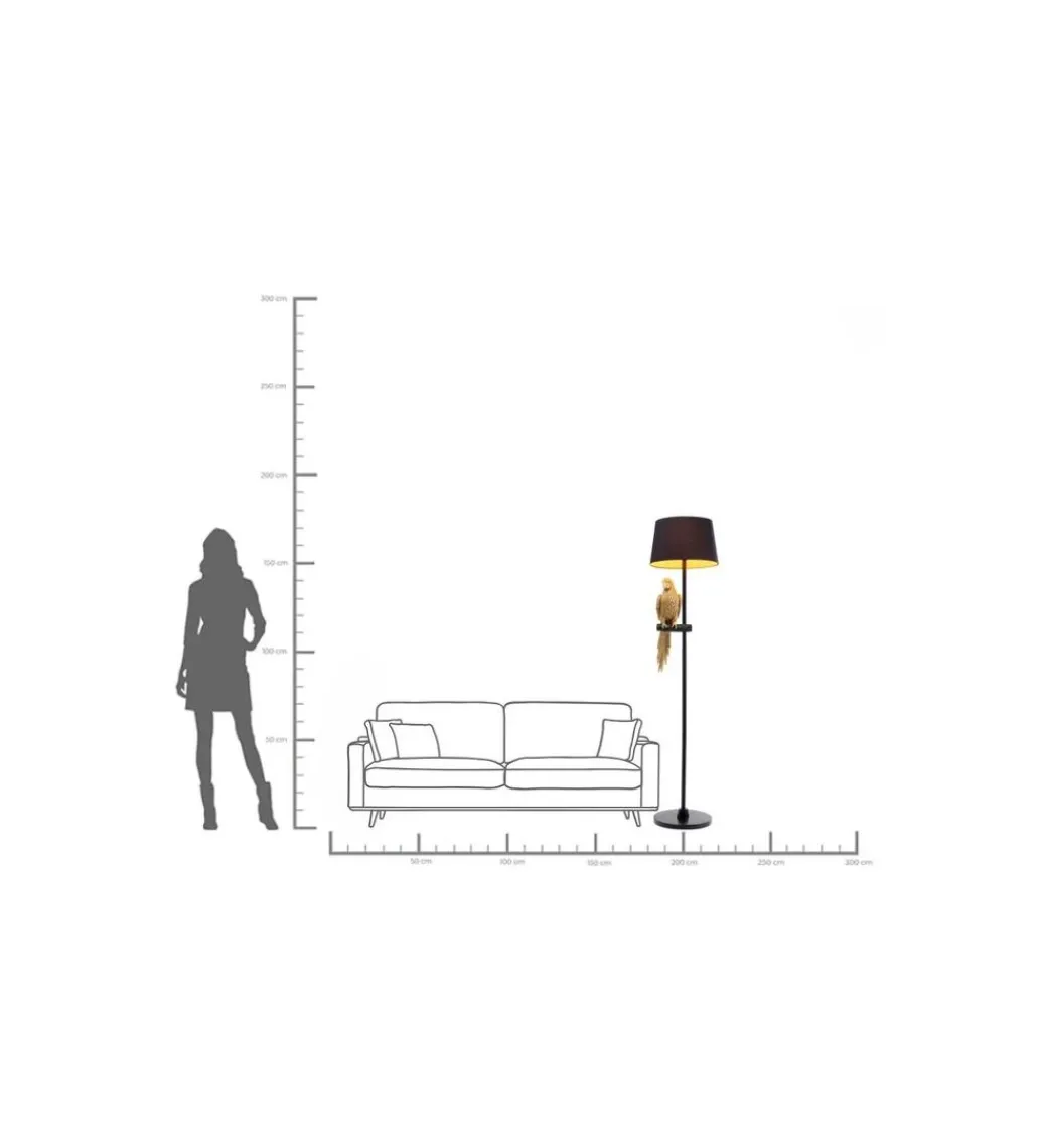 Lampa podłogowa ANIMAL PARROT 176 cm złota*KDesign Best
