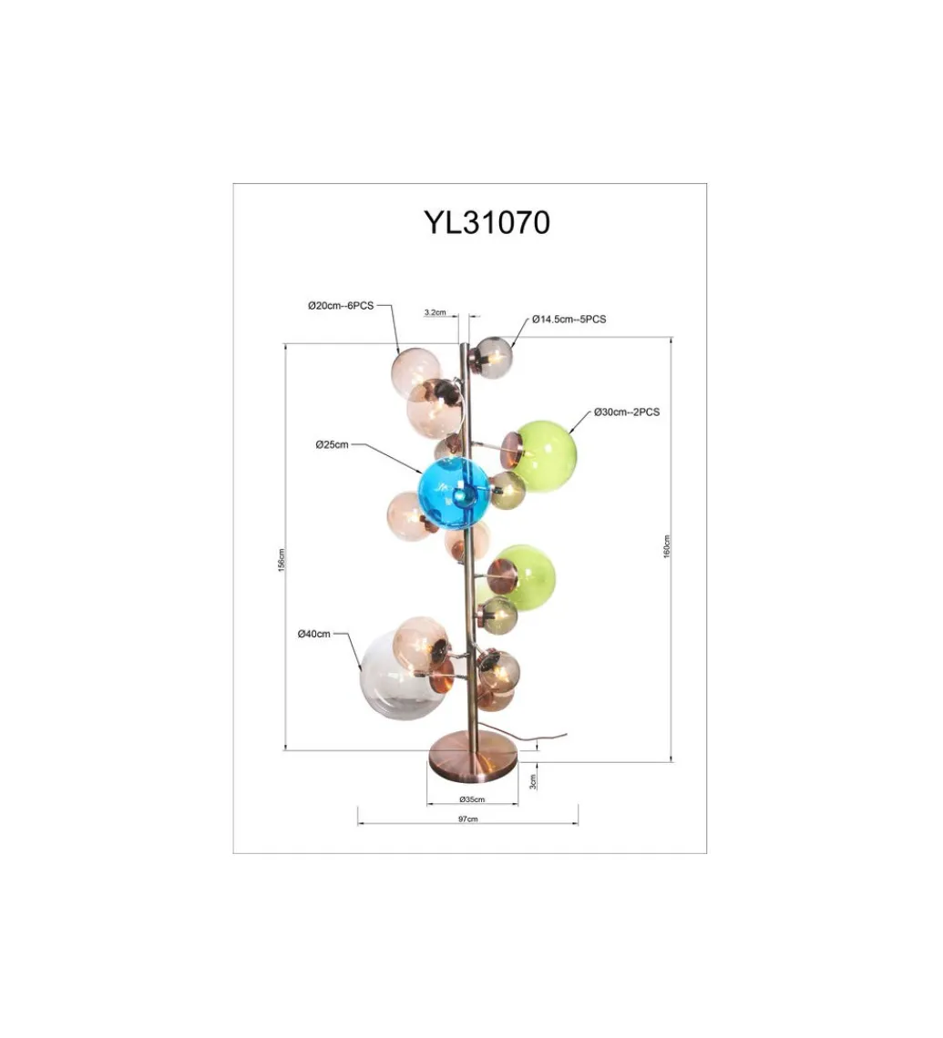 Lampa podłogowa BALLOON 160 cm smoke*KDesign New