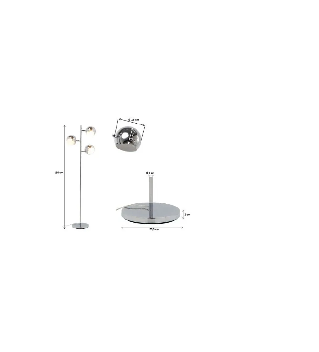 Lampa podłogowa CALOTTA chromowana*KDesign