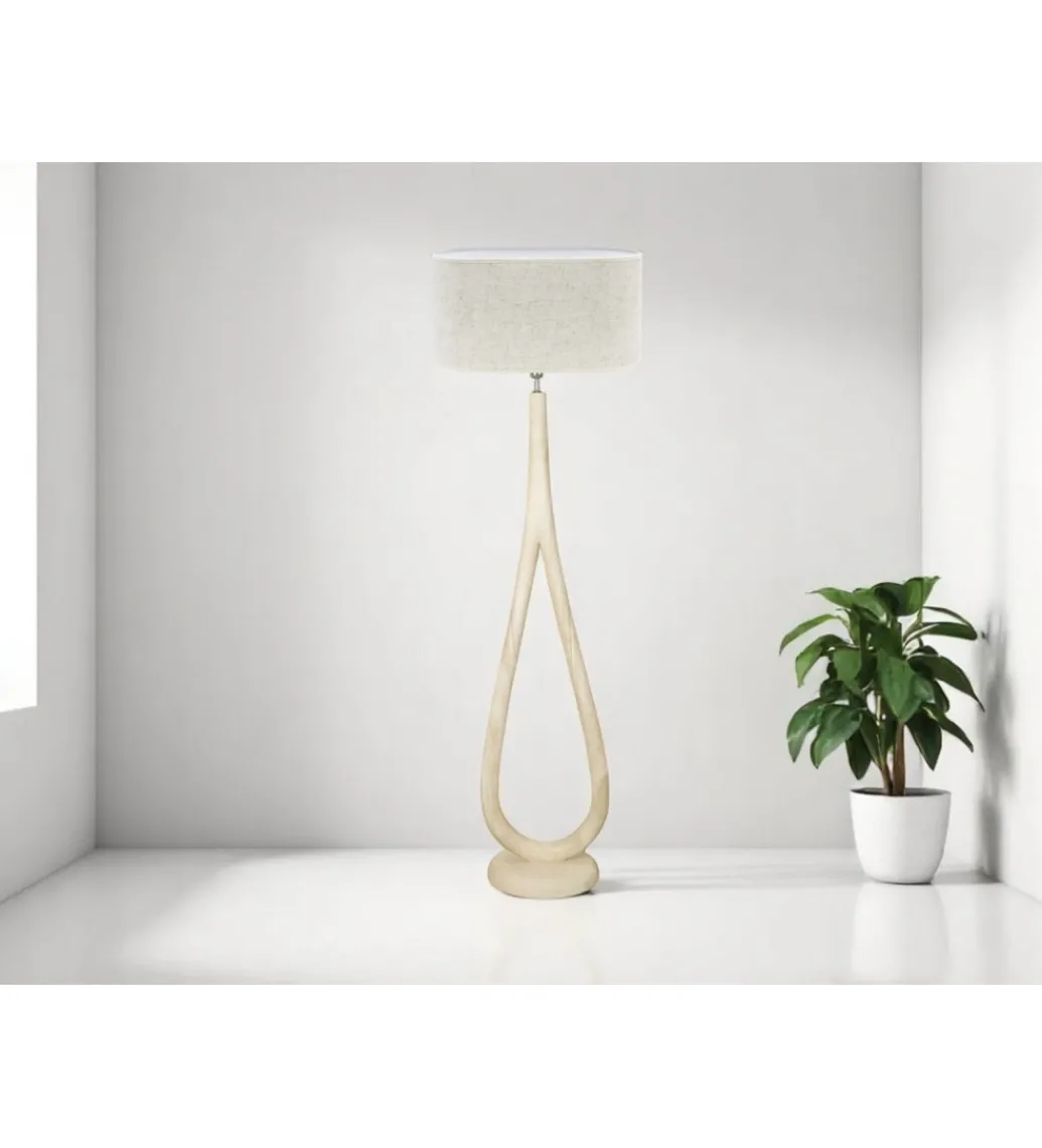 Lampa podłogowa Cronos 60 cm drewno mango*Imeri Online