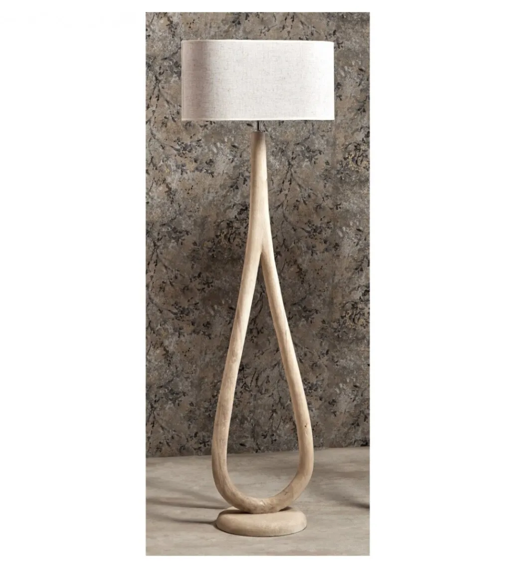 Lampa podłogowa Cronos 60 cm drewno mango*Imeri Online