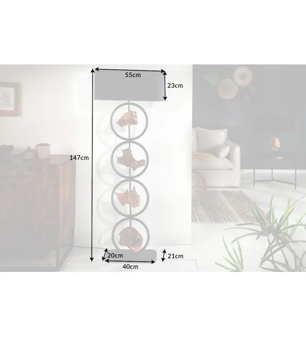 Lampa podłogowa Elit 147 cm czarna*Invicta Interior - przedsprzedaż Clearance