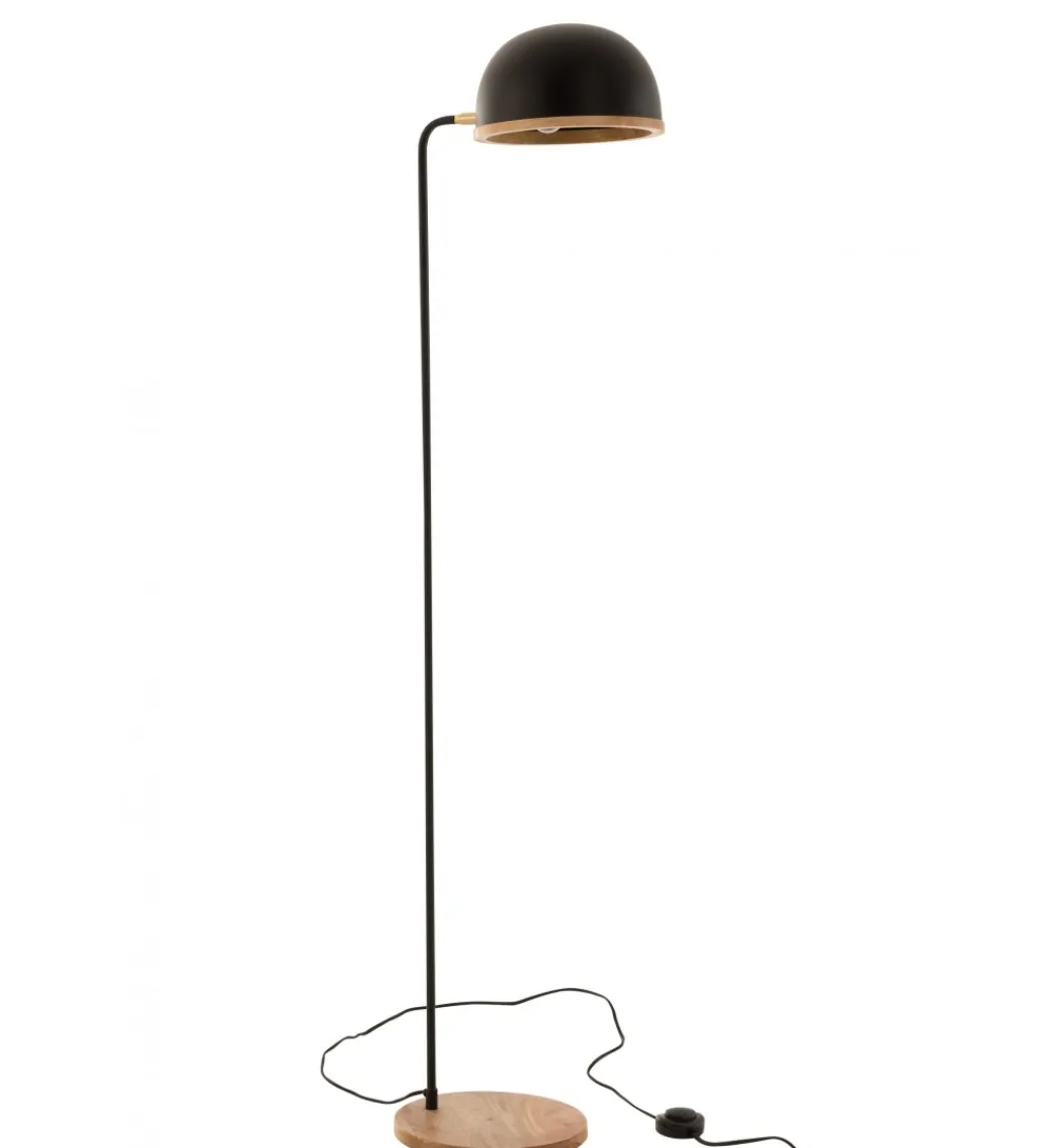 Lampa podłogowa EVY 130 cm czarna naturalna*J-Line