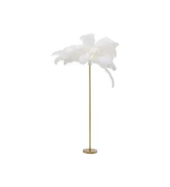 Lampa podłogowa FEATHER PALM 165 Cm Pióra biała*KDesign Discount