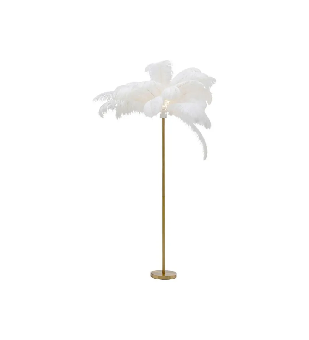 Lampa podłogowa FEATHER PALM 165 Cm Pióra biała*KDesign Discount