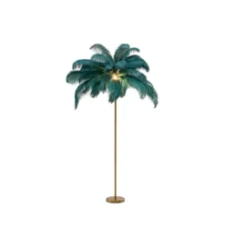 Lampa podłogowa FEATHER PALM 165 cm pióra turkusowa*KDesign New
