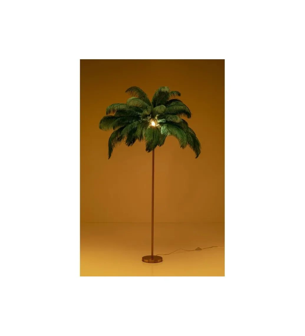 Lampa podłogowa FEATHER PALM 165 cm pióra turkusowa*KDesign New