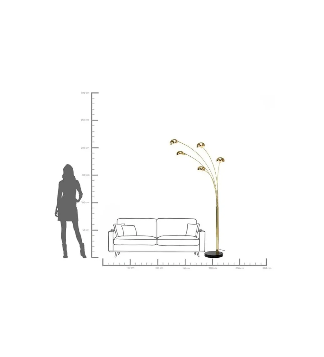 Lampa podłogowa FIVE FINGERS 215 cm złota*KDesign Discount
