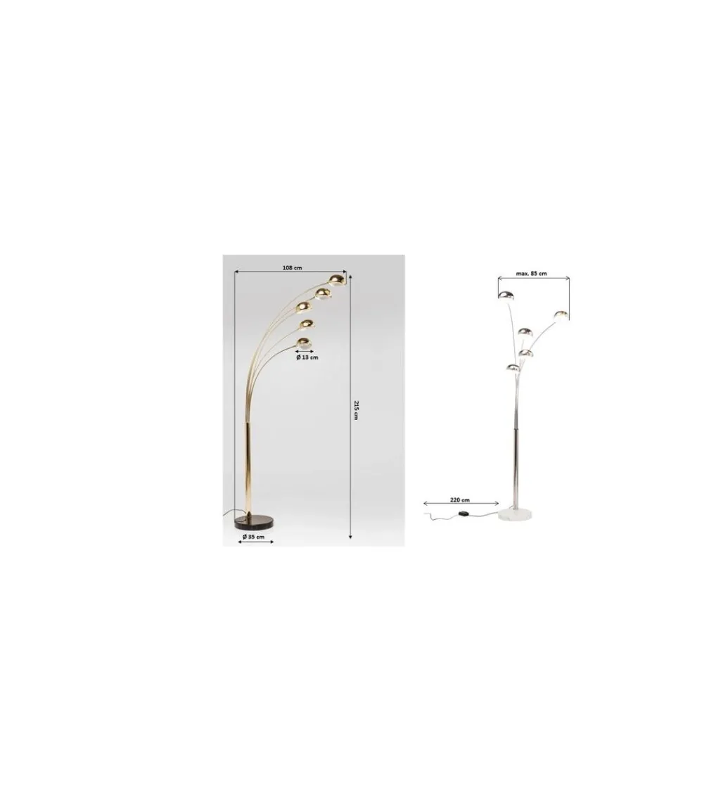 Lampa podłogowa FIVE FINGERS 215 cm złota*KDesign Discount