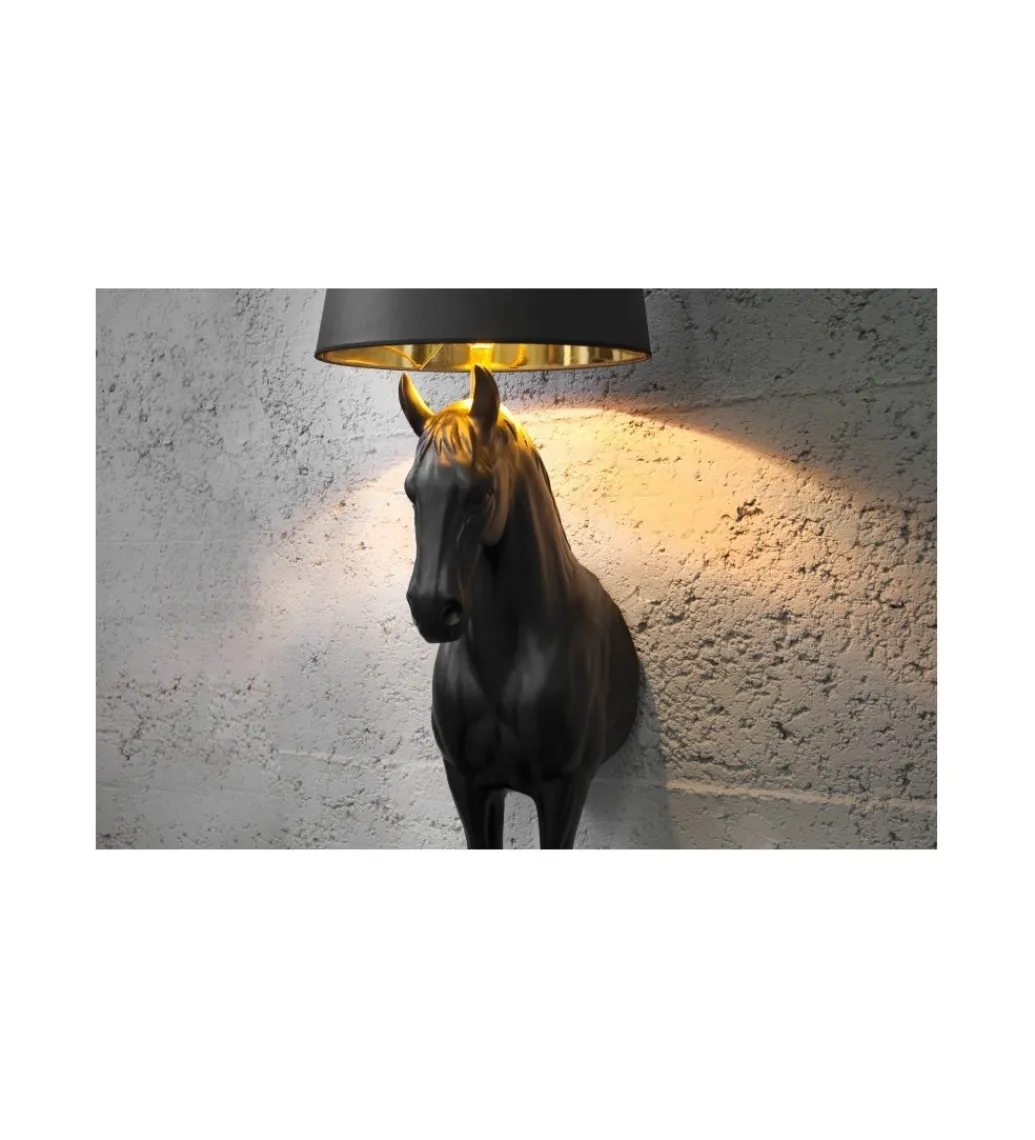 Lampa podłogowa Koń Horse Black Beauty czarna*Invicta Interior Discount