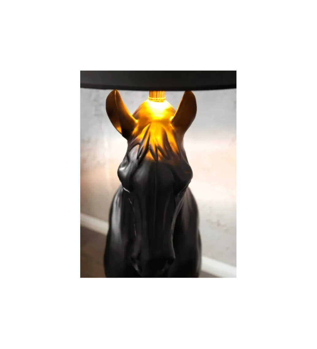 Lampa podłogowa Koń Horse Black Beauty czarna*Invicta Interior Discount