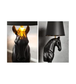 Lampa podłogowa Koń Horse Black Beauty czarna*Invicta Interior Discount