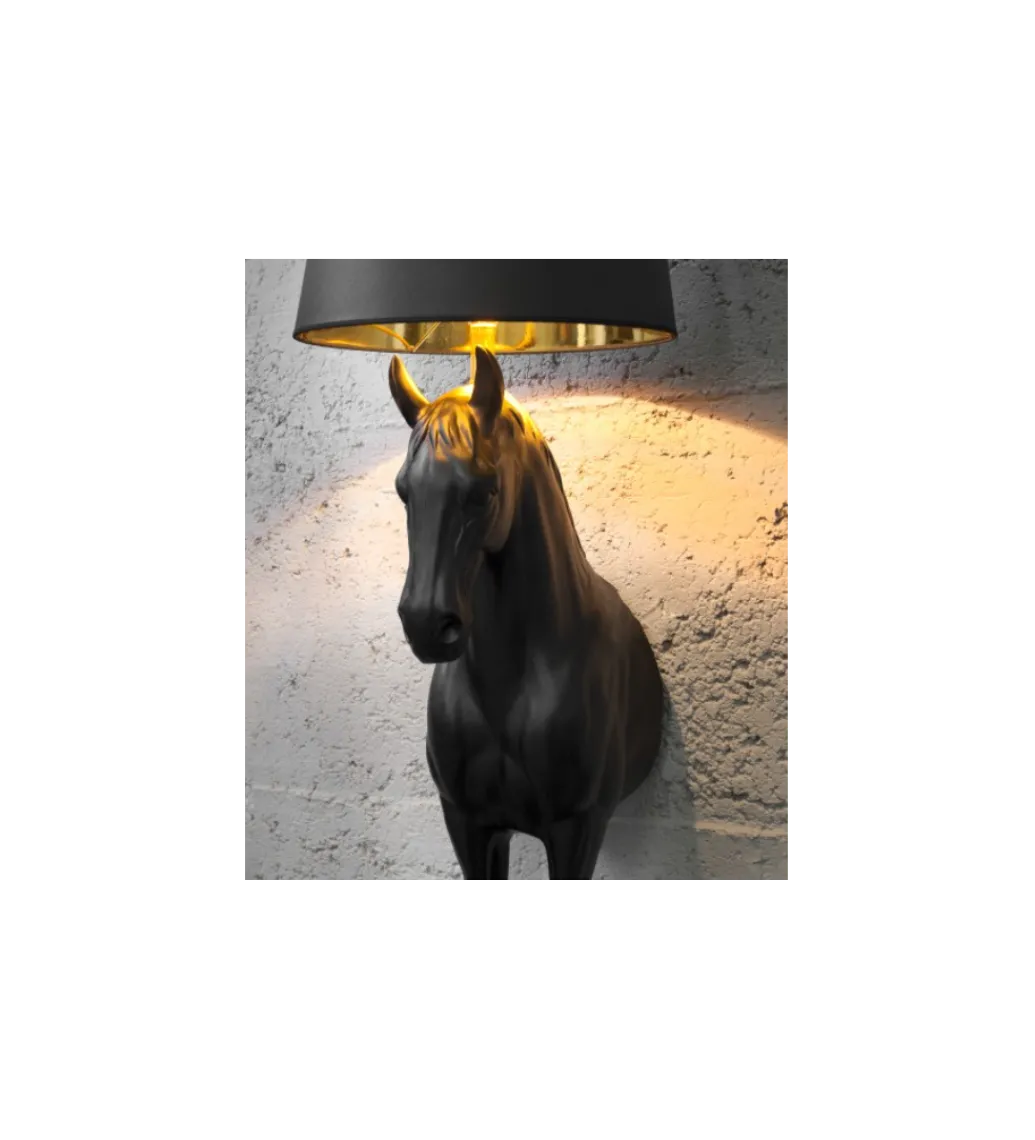 Lampa podłogowa Koń Horse Black Beauty czarna*Invicta Interior Discount