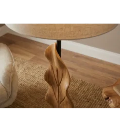 Lampa podłogowa LEAF 130 cm drewno teak*Invicta Interior Hot