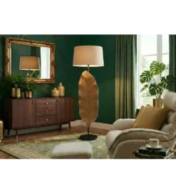 Lampa podłogowa LEAF 130 cm drewno teak*Invicta Interior Hot